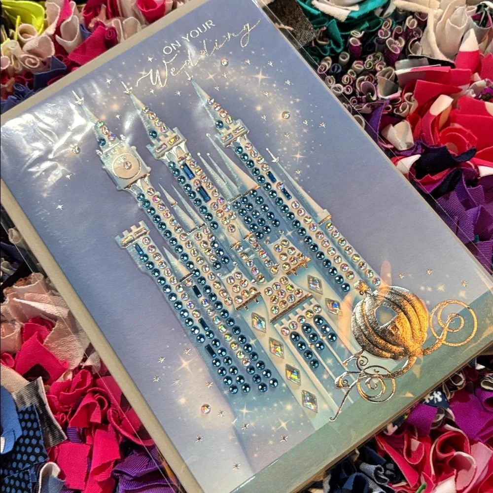 🆕American Greetings-Papersong ‘Disney’ 3D Rhinestone Wedding Card